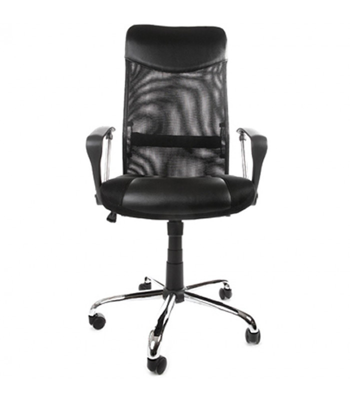 fauteuil de bureau noir en tissu et similicuir Belfont