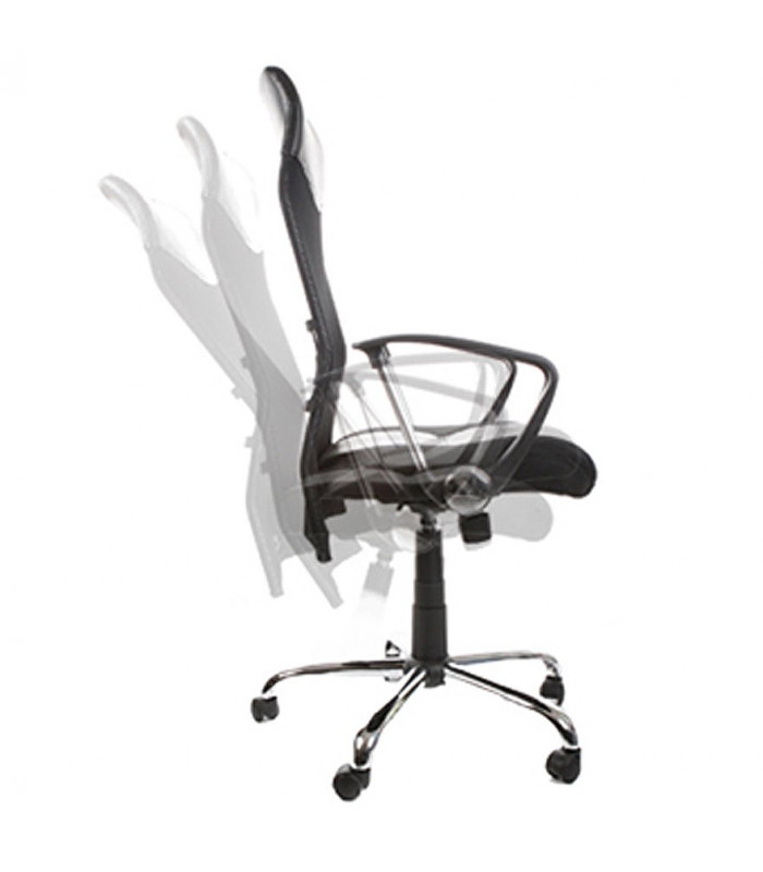 fauteuil de bureau noir en tissu et similicuir Belfont
