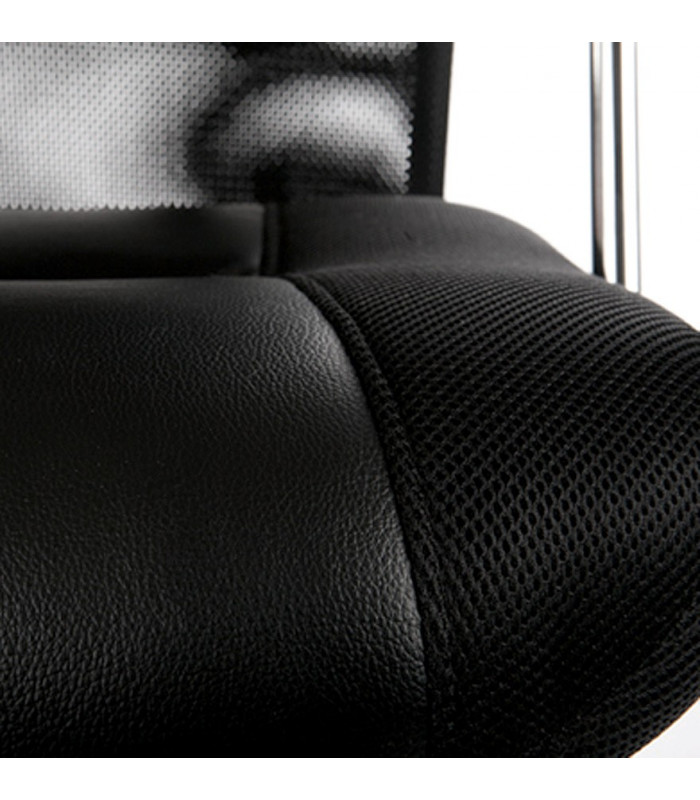 fauteuil de bureau noir en tissu et similicuir Belfont