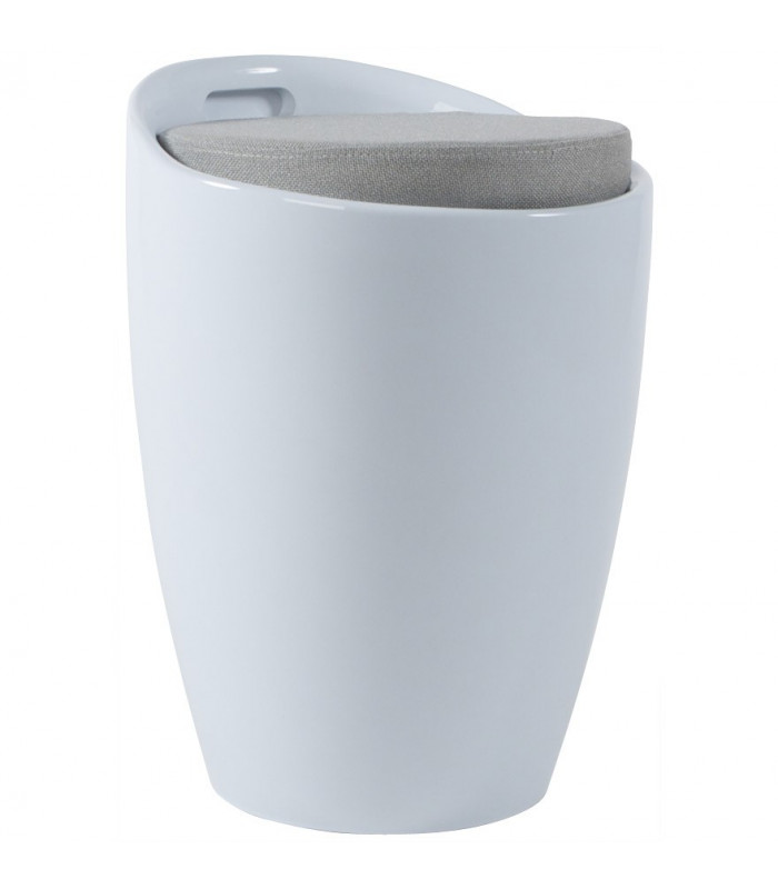 tabouret bas blanc en tissu et plastique Connery