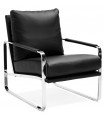 Fauteuil design noir en similicuir Adams