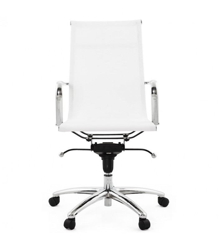 Fauteuil de bureau blanc en tissu Giamatti