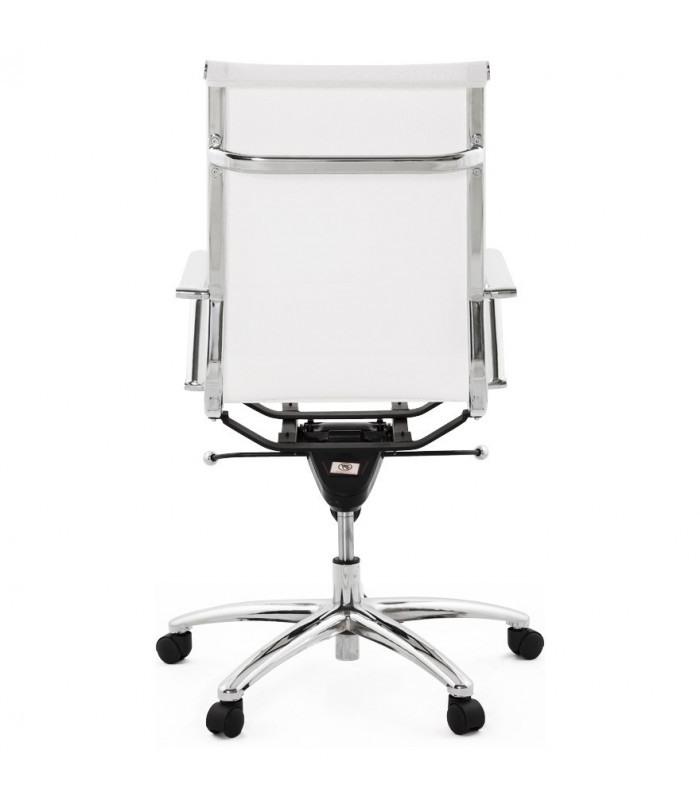 Fauteuil de bureau blanc en tissu Giamatti