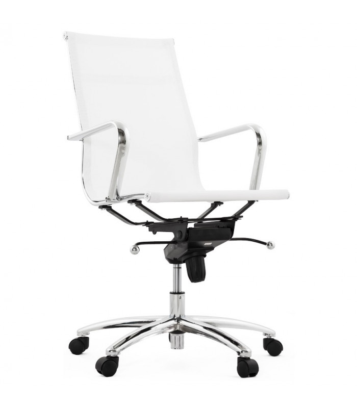 Fauteuil de bureau blanc en tissu Giamatti