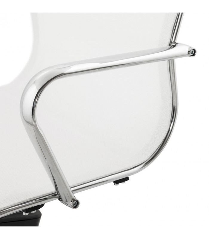 Fauteuil de bureau blanc en tissu Giamatti