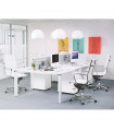Fauteuil de bureau blanc en tissu Giamatti