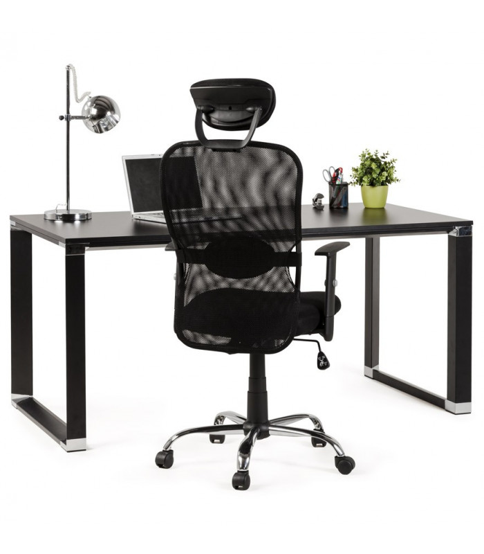 Fauteuil de bureau noir en tissu Mornington