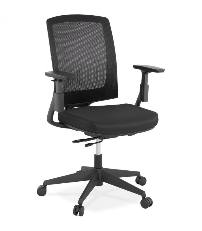 Fauteuil de bureau noir en tissu Johnson