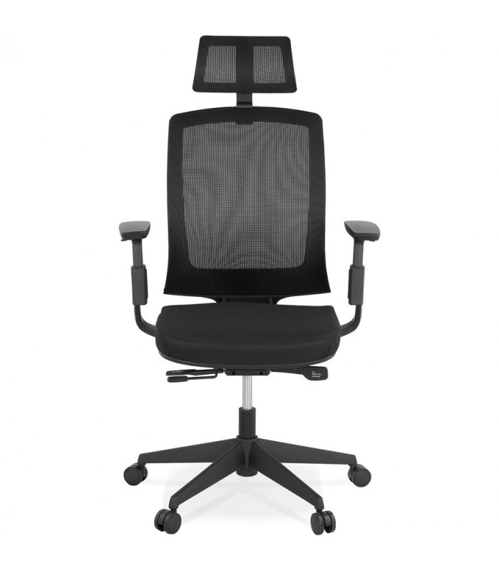Fauteuil de bureau noir en tissu Johnson