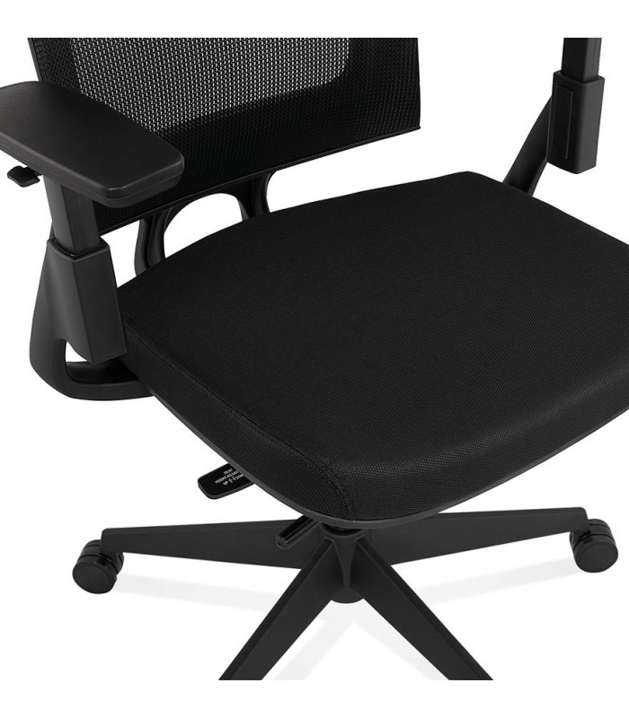 Fauteuil de bureau noir en tissu Johnson