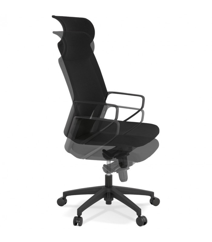 Fauteuil de bureau noir en tissu Melody