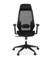 Fauteuil de bureau noir en tissu Lincoln
