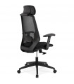 Fauteuil de bureau noir en tissu Lincoln