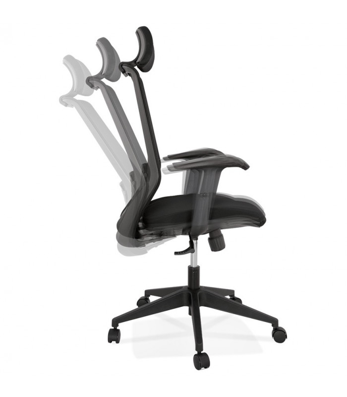 Fauteuil de bureau noir en tissu Lincoln