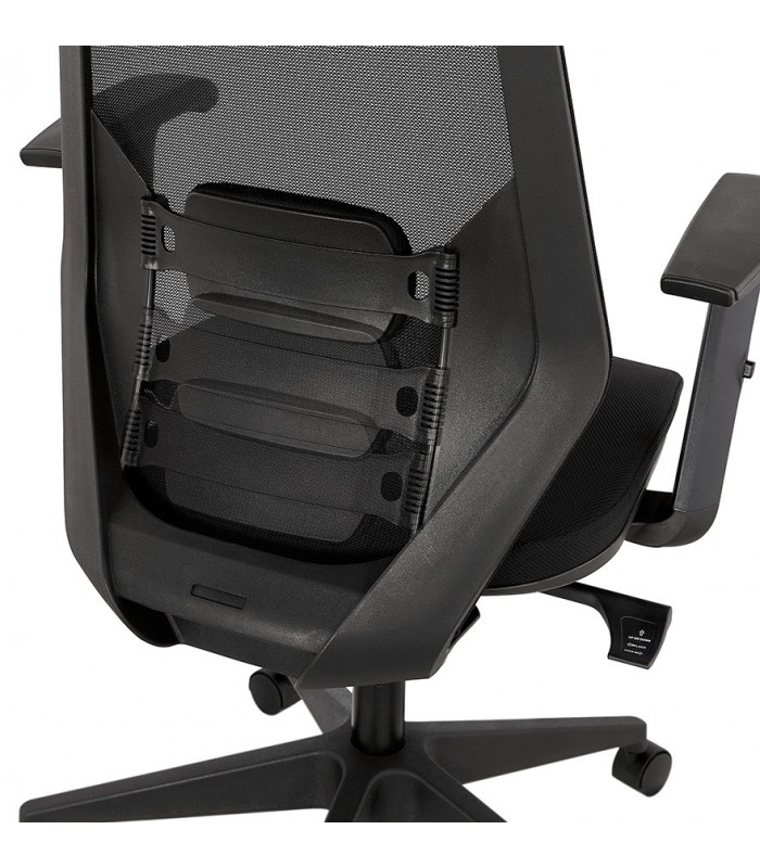 Fauteuil de bureau noir en tissu Lincoln