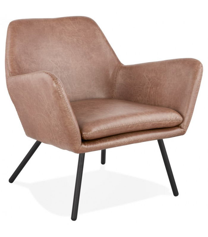 Fauteuil design marron en similicuir Grove
