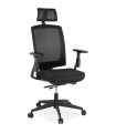 Fauteuil de bureau noir en tissu Johnson