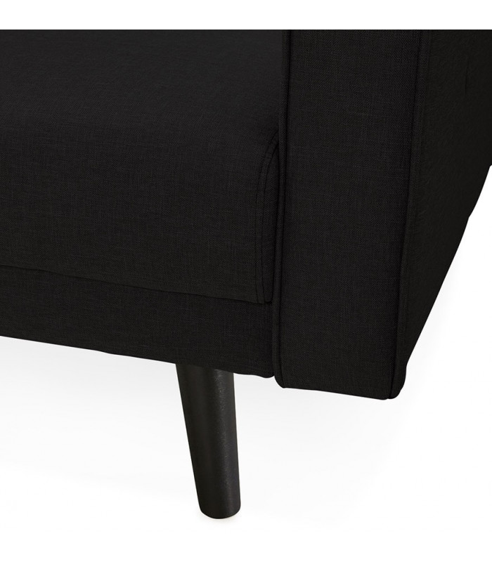 Canapé design noir en tissu Haughton
