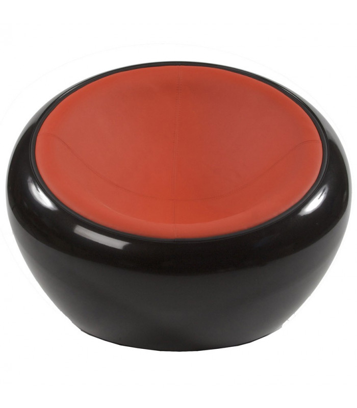 Fauteuil design noir en plastique et similicuir Everett
