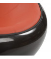 Fauteuil design noir en plastique et similicuir Everett