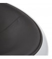 Fauteuil design blanc en plastique et similicuir Everett