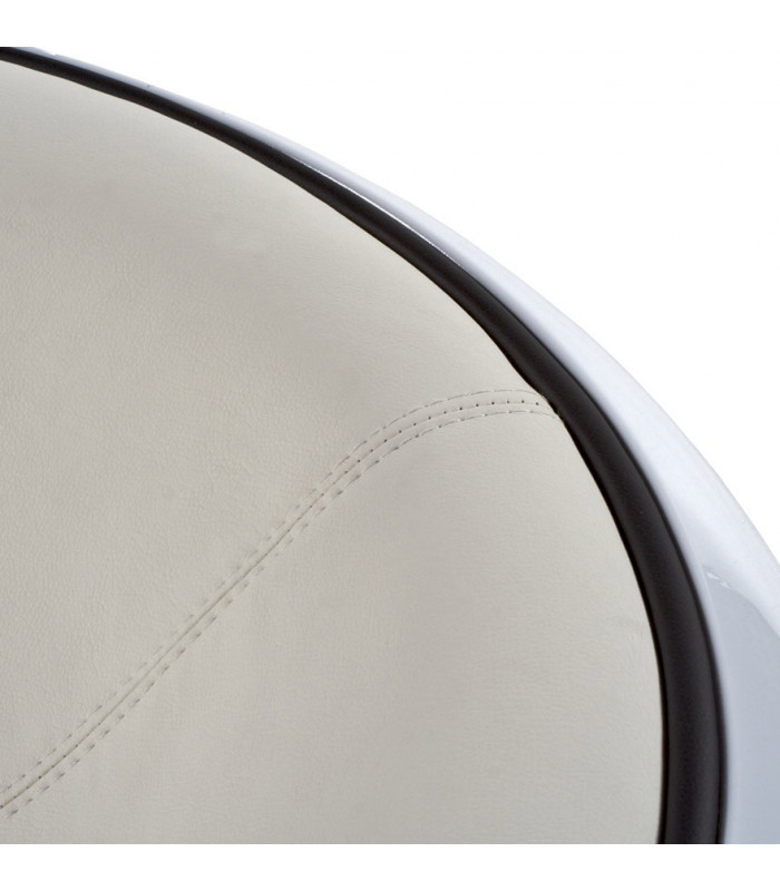 Fauteuil design blanc en plastique et similicuir Everett