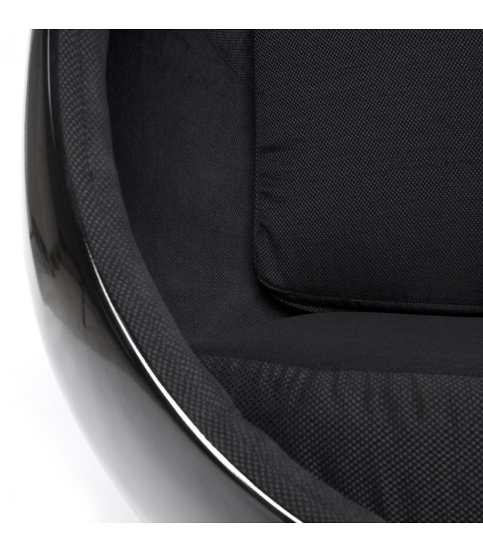 Fauteuil design noir en plastique et tissu Piccadilly