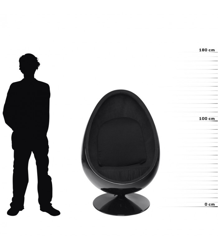 Fauteuil design noir en plastique et tissu Piccadilly