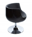 Fauteuil design noir en plastique et similicuir Drayton