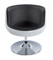 Fauteuil design blanc en plastique et similicuir Drayton