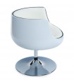 Fauteuil design blanc en plastique et similicuir Drayton