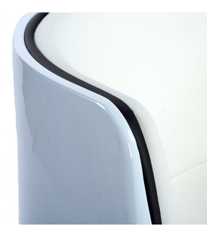 Fauteuil design blanc en plastique et similicuir Drayton