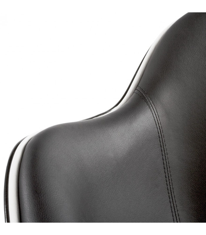 Fauteuil design noir en plastique et similicuir Cambourne