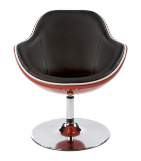 Fauteuil design rouge en plastique et similicuir Cambourne