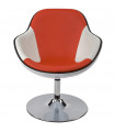 Fauteuil design blanc en plastique et similicuir Cambourne