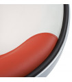 Fauteuil design blanc en plastique et similicuir Cambourne