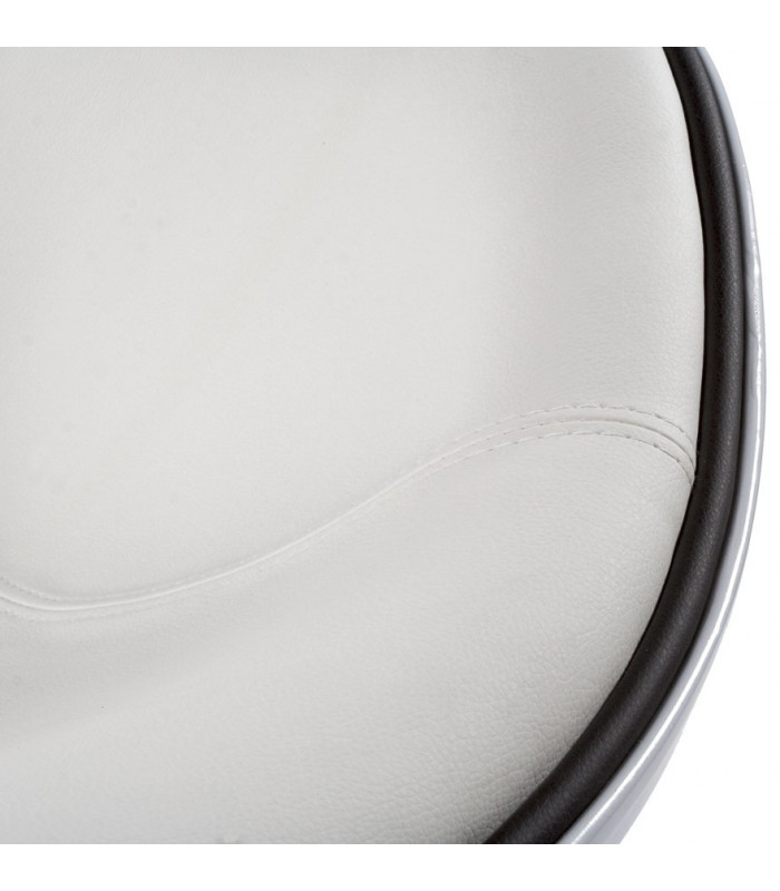 Fauteuil design blanc en plastique et similicuir Cambourne