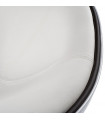 Fauteuil design blanc en plastique et similicuir Cambourne
