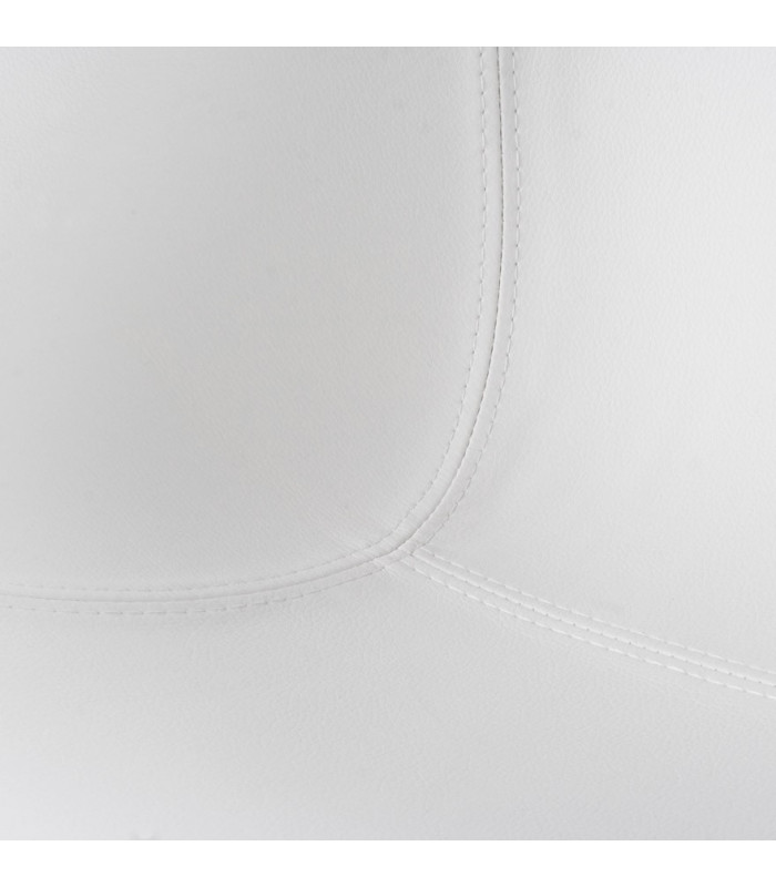 Fauteuil design blanc en plastique et similicuir Cambourne