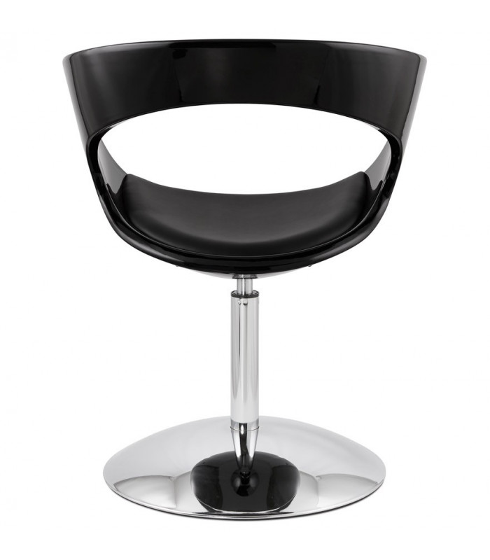 Fauteuil design noir en plastique et similicuir Fiennes