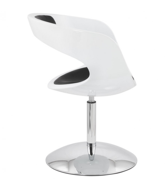 Fauteuil design blanc en plastique et similicuir Fiennes