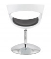 Fauteuil design blanc en plastique et similicuir Fiennes