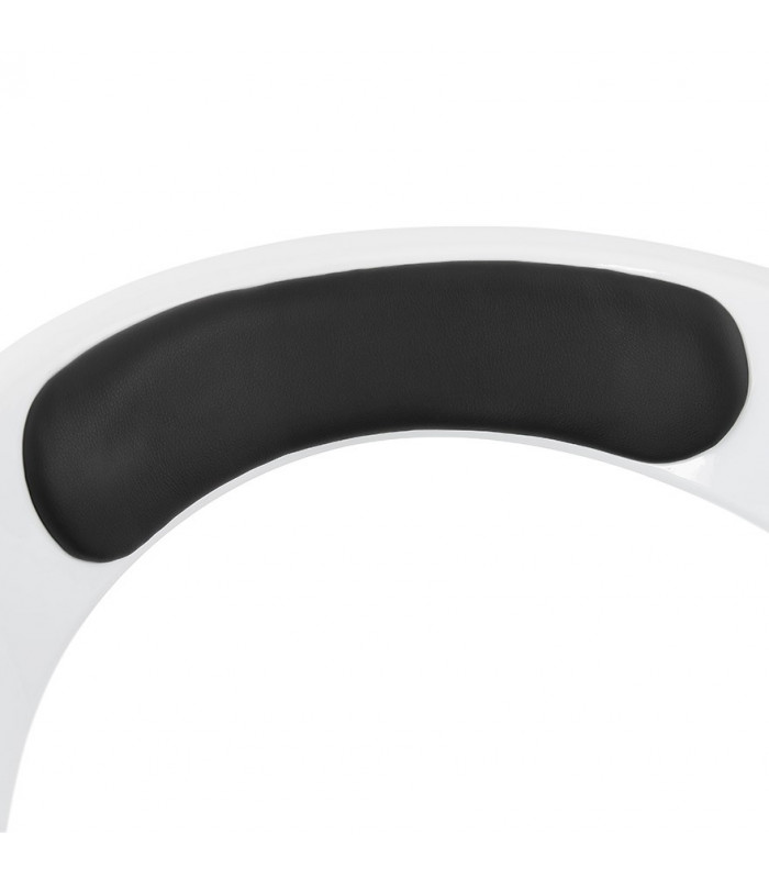 Fauteuil design blanc en plastique et similicuir Fiennes