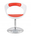 Fauteuil design blanc en plastique et similicuir Fiennes