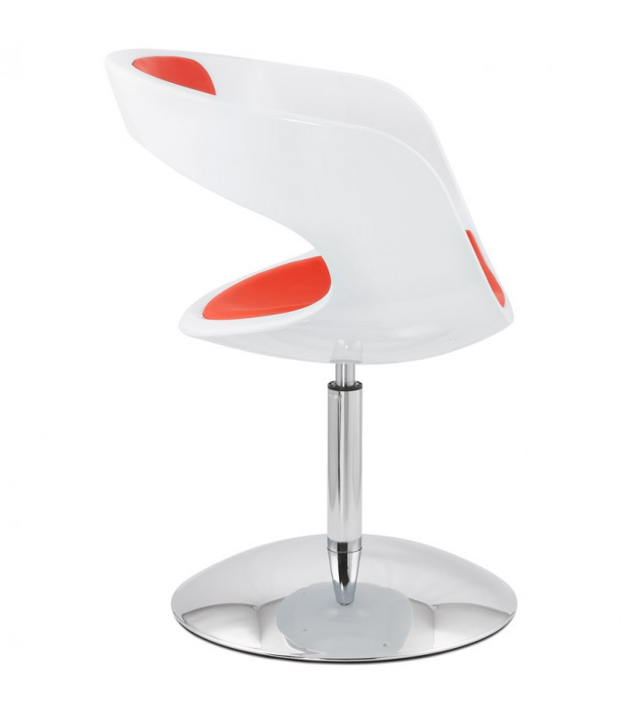 Fauteuil design blanc en plastique et similicuir Fiennes