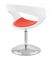 Fauteuil design blanc en plastique et similicuir Fiennes