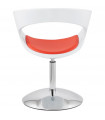 Fauteuil design blanc en plastique et similicuir Fiennes