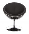 Fauteuil design noir en plastique et similicuir Moro