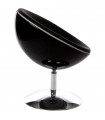 Fauteuil design noir en plastique et similicuir Moro