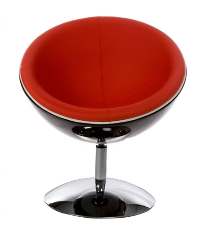Fauteuil design noir en plastique et similicuir Moro